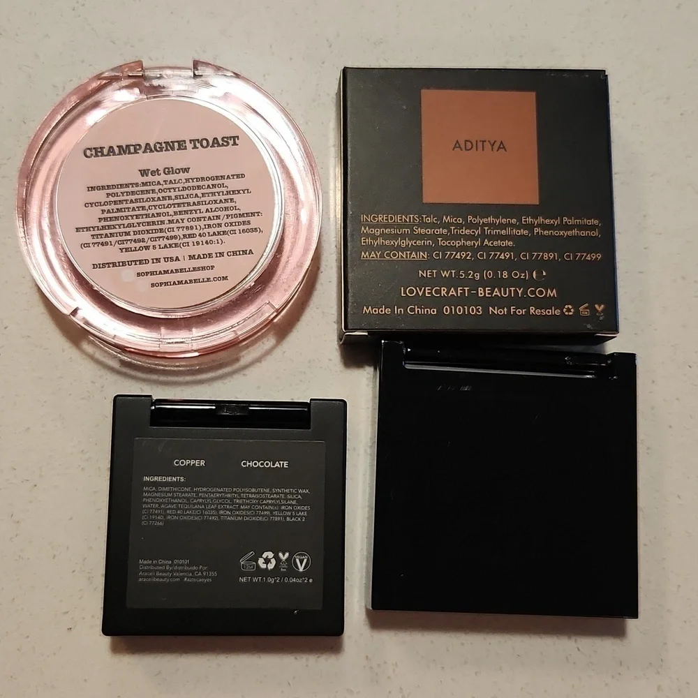 Makeup Bundle: Sophia + Mabelle Highlighter, Araceli, Lovecraft Bronzer